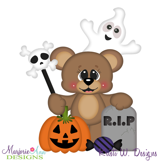 Halloween Bear SVG Cutting Files + Clipart - Click Image to Close